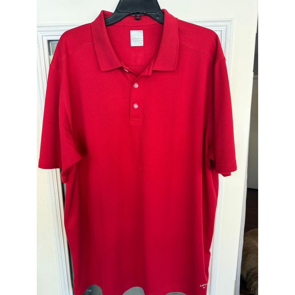 Callaway Men's solid red golf polo shirt XXL golf quick dry lightweight